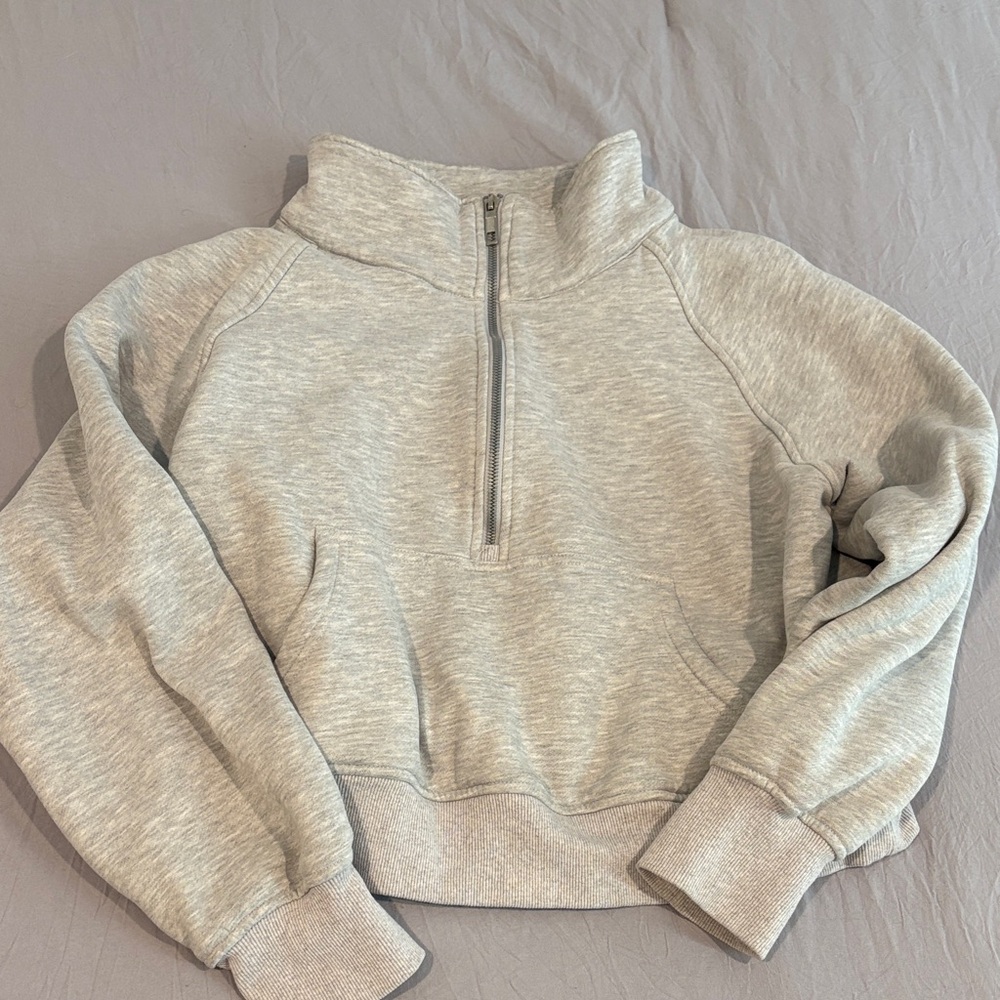 Women's Gray Half-Zip Sweater